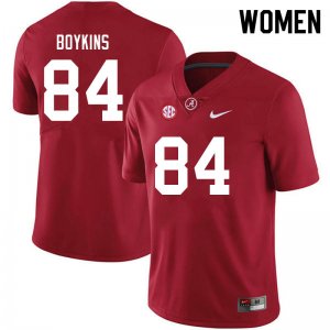 NCAA Women's Alabama Crimson Tide #84 Jacoby Boykins Stitched College 2021 Nike Authentic Crimson Football Jersey JY17U24LQ